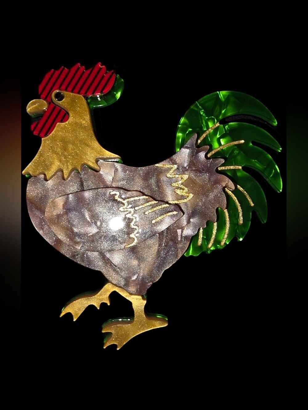Rooster Pin/Brooch - Picture 2 of 3